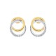 ARETES DE ORO AMARILLO Y BLANCO CON ZIRCONIAS 025QWY-20 - Envío Gratuito