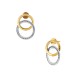 ARETES DE ORO AMARILLO Y BLANCO CON ZIRCONIAS 0689YW-23 - Envío Gratuito