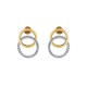 ARETES DE ORO AMARILLO Y BLANCO CON ZIRCONIAS 0689YW-23 - Envío Gratuito