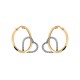 ARETES DE ORO AMARILLO Y BLANCO CON ZIRCONIAS 0763YW-32 - Envío Gratuito