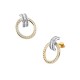 ARETES DE ORO AMARILLO Y BLANCO CON ZIRCONIAS 0782YW-32 - Envío Gratuito