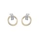 ARETES DE ORO AMARILLO Y BLANCO CON ZIRCONIAS 0782YW-32 - Envío Gratuito