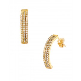 ARETES DE ORO AMARILLO CON DIAMANTES B1468-E - Envío Gratuito