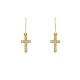 ARETES DE CRUZ EN ORO AMARILLO CON DIAMANTES E67-EP2097S - Envío Gratuito