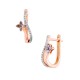 ARETES DE ORO ROSA CON DIAMANTE BLANCO Y DIAMANTE CAFE 15855W-BD4RV - Envío Gratuito