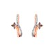 ARETES DE ORO ROSA CON DIAMANTE BLANCO Y DIAMANTE CAFE 15855W-BD4RV - Envío Gratuito