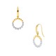 ARETES DE ORO AMARILLO CON PLATINADO CON ZIRCONIAS CA017B-Y - Envío Gratuito