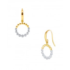 ARETES DE ORO AMARILLO CON PLATINADO CON ZIRCONIAS CA017B-Y - Envío Gratuito