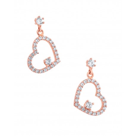 ARETES DE ORO ROSA CON ZIRCONIAS EZ8002.OR.000.08 - Envío Gratuito