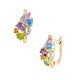 ARETES DE ORO AMARILLO CON DIAMANTES Y PIEDRAS SEMIPRECIOSAS FY00236E-5Y-DPQ - Envío Gratuito