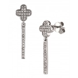 ARETES DE ORO BLANCO CON DIAMANTES 12047W-WD4WV