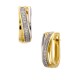 ARETES DE ORO BICOLOR CON DIAMANTES 12227W-WD4YT - Envío Gratuito