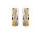 ARETES DE ORO BICOLOR CON DIAMANTES 12227W-WD4YT - Envío Gratuito