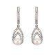 ARETES DE ORO BLANCO CON DIAMANTES Y PERLA 13355W-WPWT - Envío Gratuito