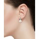 ARETES DE ORO BLANCO CON DIAMANTES Y PERLA 14324W-WPWV - Envío Gratuito