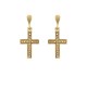 ARETES DE CRUZ EN ORO AMARILLO CON DIAMANTES 10373W-WD4YT - Envío Gratuito