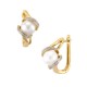 ARETES DE ORO AMARILLO CON DIAMANTES Y PERLA 15027W-WP4YV - Envío Gratuito