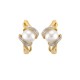 ARETES DE ORO AMARILLO CON DIAMANTES Y PERLA 15027W-WP4YV - Envío Gratuito