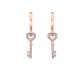 ARETES DE LLAVE EN ORO ROSA CON BRILLANTES 15866W-WD4RV - Envío Gratuito