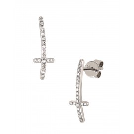 ARETES DE ORO BLANCO CON DIAMANTES 14758E-WD4WV