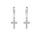 ARETES DE CRUZ EN ORO BLANCO CON DIAMANTES 14178W-WD4WV - Envío Gratuito