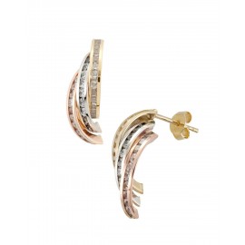 ARETES DE ORO FLORENTINO CON ZIRCONIAS XAGK00082-F - Envío Gratuito