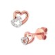 ARETES DE CORAZÓN EN ORO ROSA CON DIAMANTES 12593W-WD4RT - Envío Gratuito