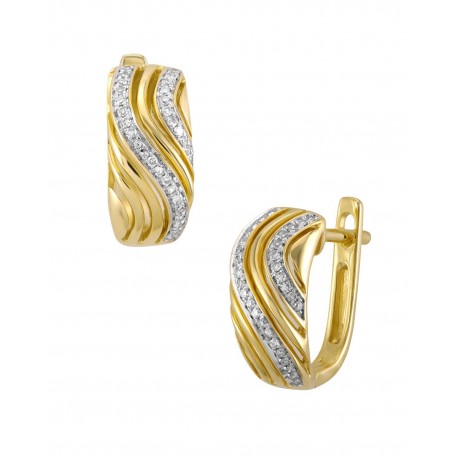 ARETES DE ORO AMARILLO CON DIAMANTES 15046W-WD4YV - Envío Gratuito