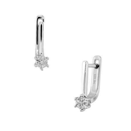 ARETES DE ORO BLANCO CON DIAMANTES D-AJE06831W - Envío Gratuito