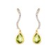 ARETES DE ORO AMARILLO CON DIAMANTES Y PERIDOTO 16939EPO4YV - Envío Gratuito