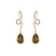 ARETES DE ORO AMARILLO CON DIAMANTES Y CUARZO SMOKY 16940ESQ4YV - Envío Gratuito