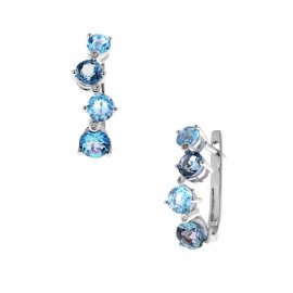 ARETES DE ORO BLANCO CON TOPACIO AZUL 4225W-MC4WV - Envío Gratuito