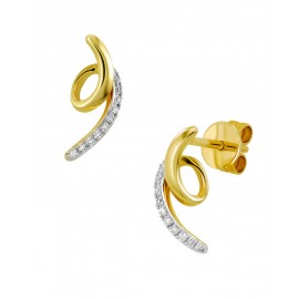 ARETES DE ORO AMARILLO CON DIAMANTES 14746W-WD4YV - Envío Gratuito