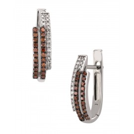 ARRACADAS DE ORO BLANCO CON DIAMANTES Y DIAMANTES NARANJA 10648W-TB4WT