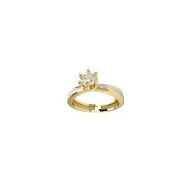 ANILLO SOLITARIO DE ORO AMARILLO Y BLANCO B1708