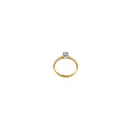 ANILLO SOLITARIO DE ORO AMARILLLO Y BLANCO B2377-15