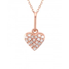 DIJE DE CORAZÓN EN ORO ROSA CON DIAMANTES 12017S-WD4RT - Envío Gratuito