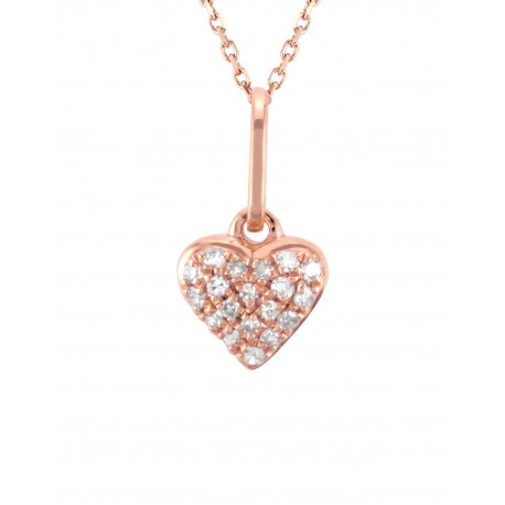 DIJE DE CORAZÓN EN ORO ROSA CON DIAMANTES 12017S-WD4RT - Envío Gratuito