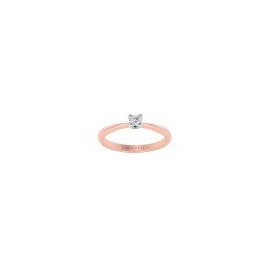 ANILLO SOLITARIO DE ORO ROSA Y BLANCO B2378-15 - Envío Gratuito