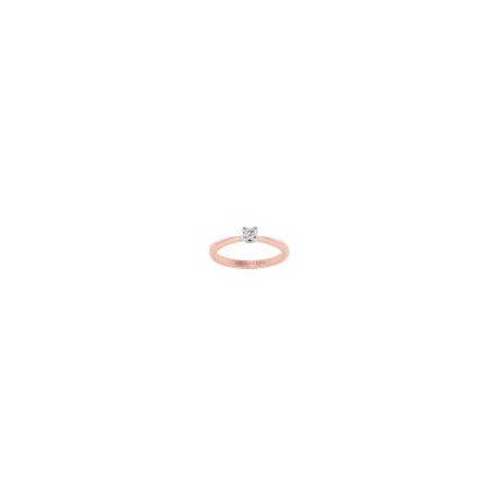 ANILLO SOLITARIO DE ORO ROSA Y BLANCO B2378-15 - Envío Gratuito