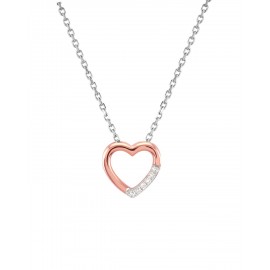 DIJE DE CORAZÓN EN ORO ROSA CON DIAMANTES 11059S-WT4RT - Envío Gratuito