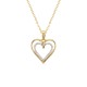 DIJE DE CORAZÓN EN ORO BLANCO Y AMARILLO CON DIAMANTES PH3233YW - Envío Gratuito