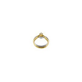 ANILLO SOLITARIO DE ORO BLANCO Y AMARILLO B4225