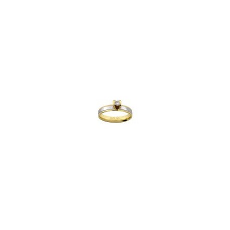 ANILLO SOLITARIO DE ORO BLANCO Y AMARILLO SB149034410 - Envío Gratuito