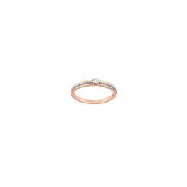 ANILLO SOLITARIO DE ORO ROSA Y BLANCO KV00424R-5R-D00