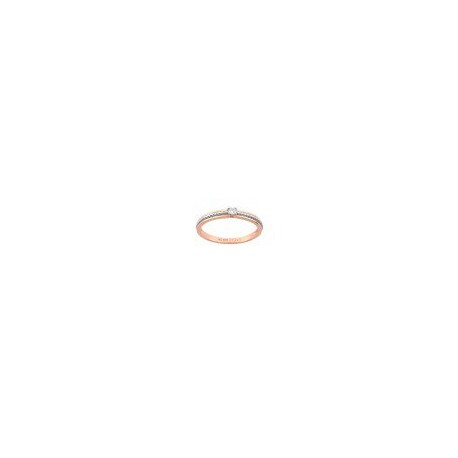 ANILLO SOLITARIO DE ORO ROSA Y BLANCO KV00424R-5R-D00 - Envío Gratuito