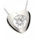 DIJE DE CORAZÓN EN ORO BLANCO CON ZIRCONIA KLY1033W - Envío Gratuito