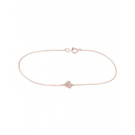 PULSERA DE CORAZÓN EN ORO ROSA CON DIAMANTES 12017L-WD4RT - Envío Gratuito