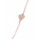 PULSERA DE CORAZÓN EN ORO ROSA CON DIAMANTES 12017L-WD4RT - Envío Gratuito