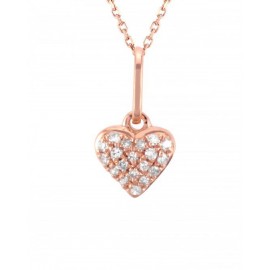 DIJE DE CORAZÓN EN ORO ROSA CON DIAMANTES 12017S-WD4RT